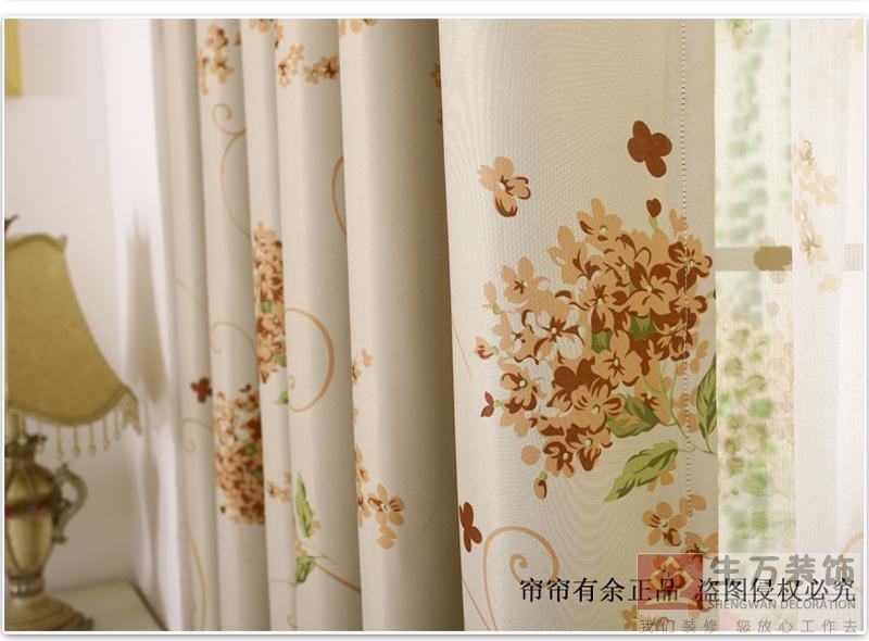 現代田園臥室客廳碎花遮光窗簾成品加厚落地窗飄窗布定制，1000余款田園式窗簾，田園風格窗簾，家庭裝修田園風格窗簾