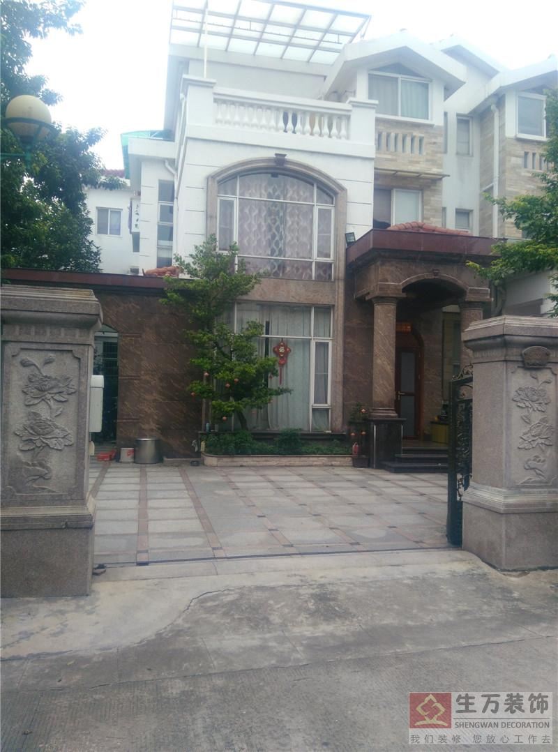新塘鳳凰城鳳翠苑別墅外墻干掛大理石實景，廣州別墅裝修公司，新塘別墅裝修公司，新塘別墅裝修，廣州別墅裝修，廣州新塘別墅裝修設計